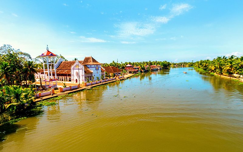 Backwaters-Church-Champakulam-Kerala